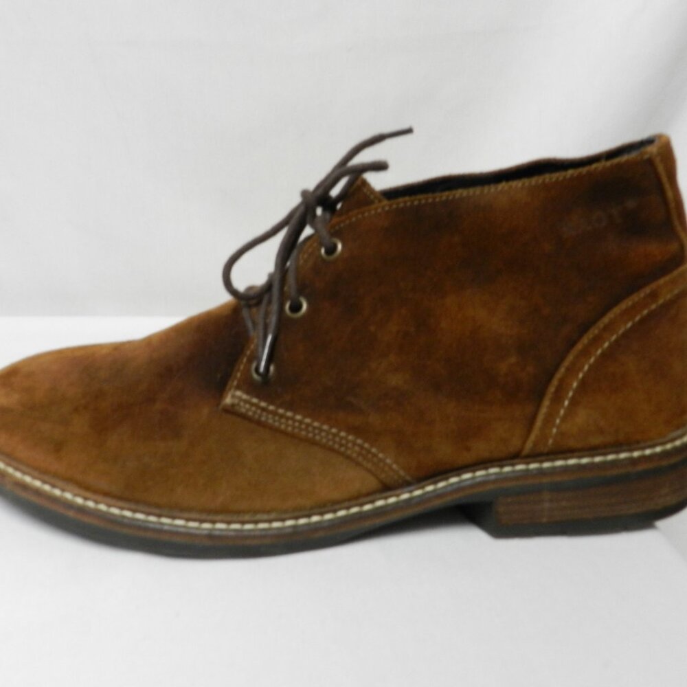 NAOT Pilot Suede ankle lace up Boots Shearling lined Men brown Size Sz 43 10.5 - Picture 9 of 12